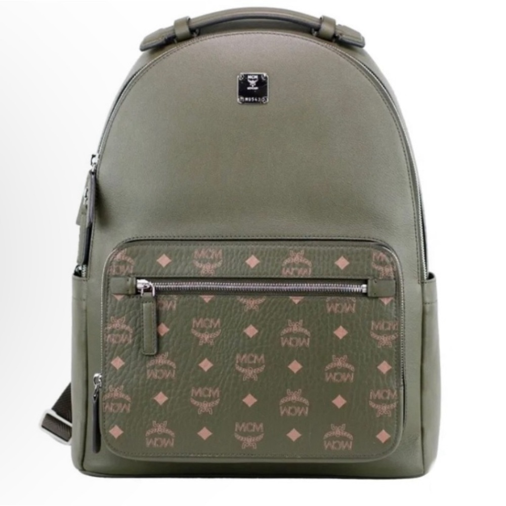 NWT MCM Stark Medium Sea Turtle Visetos Leather Multifunction Bookbag Backpack